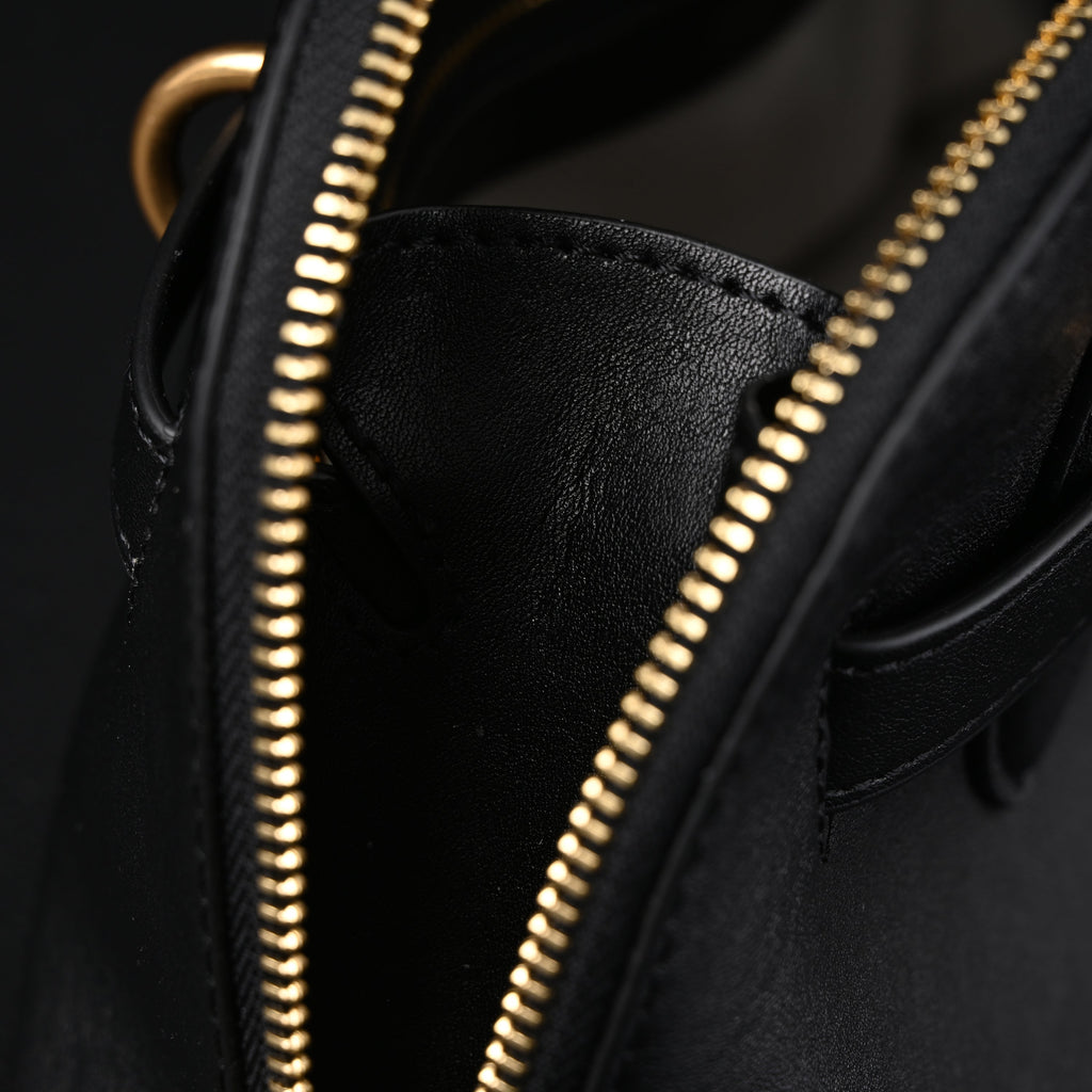 Miu Miu Black Leather Satchel Bag – Medium Structured Tote
