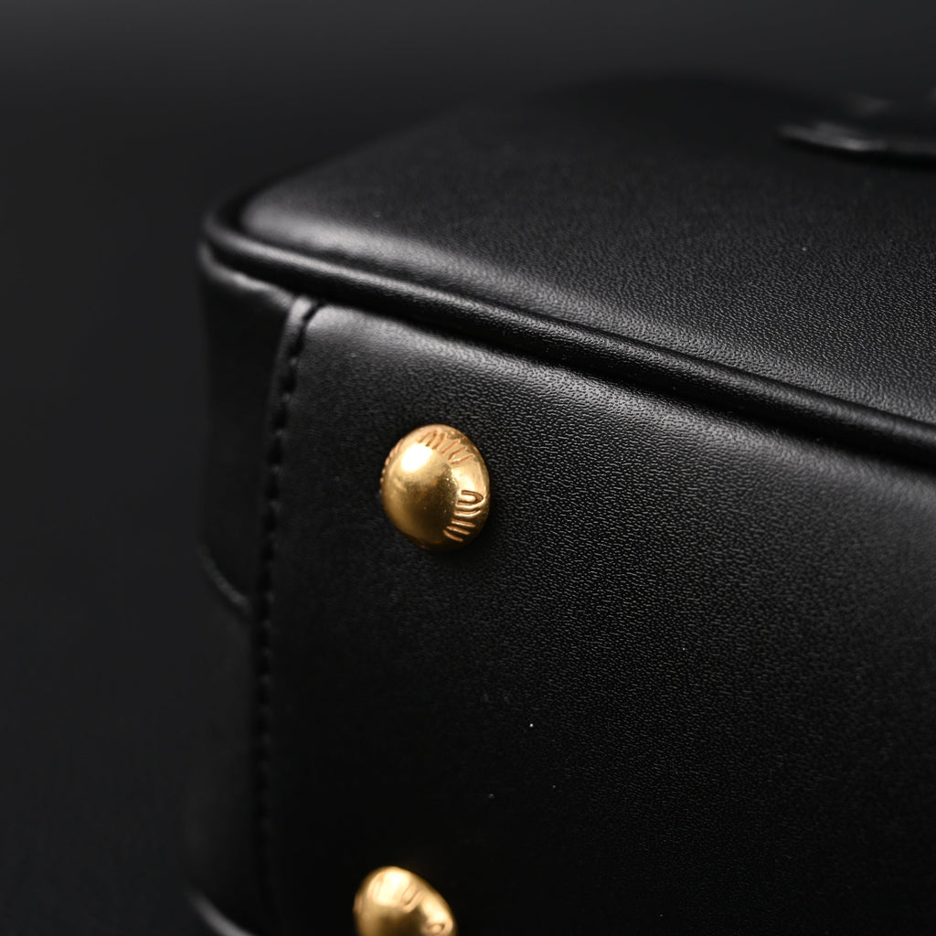 Miu Miu Leather Top Handle Satchel – Classic Black