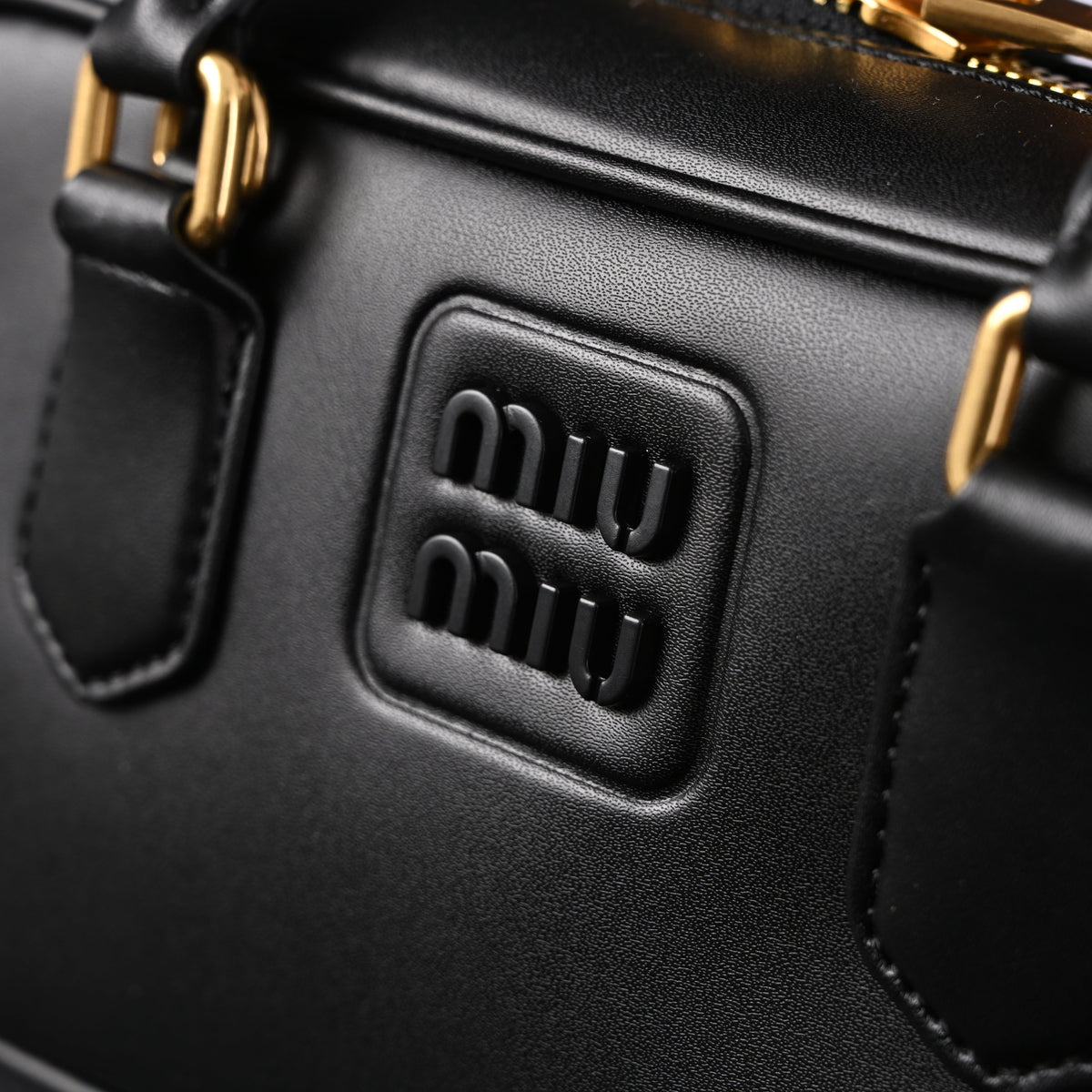 Miu Miu Leather Top Handle Satchel – Classic Black