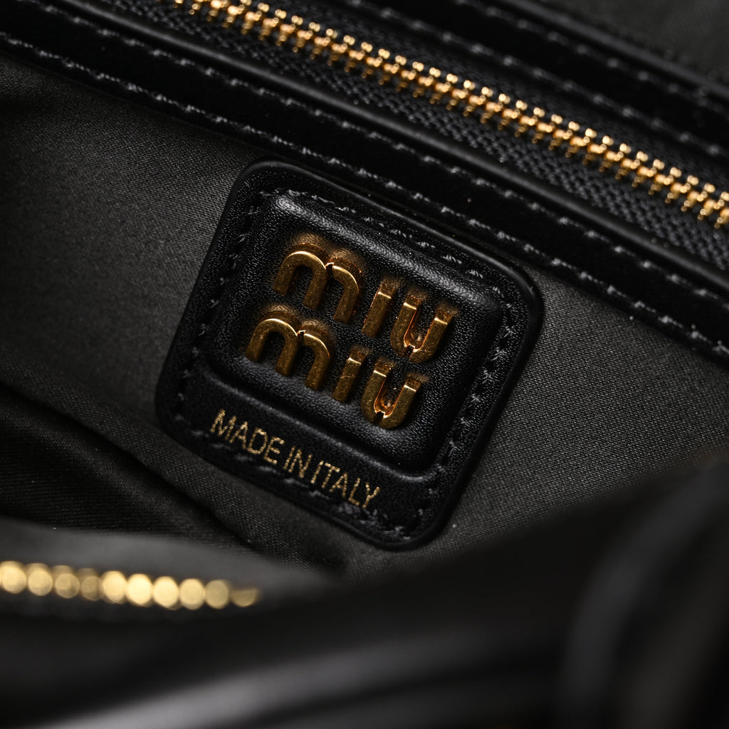 Miu Miu Leather Top Handle Satchel – Classic Black